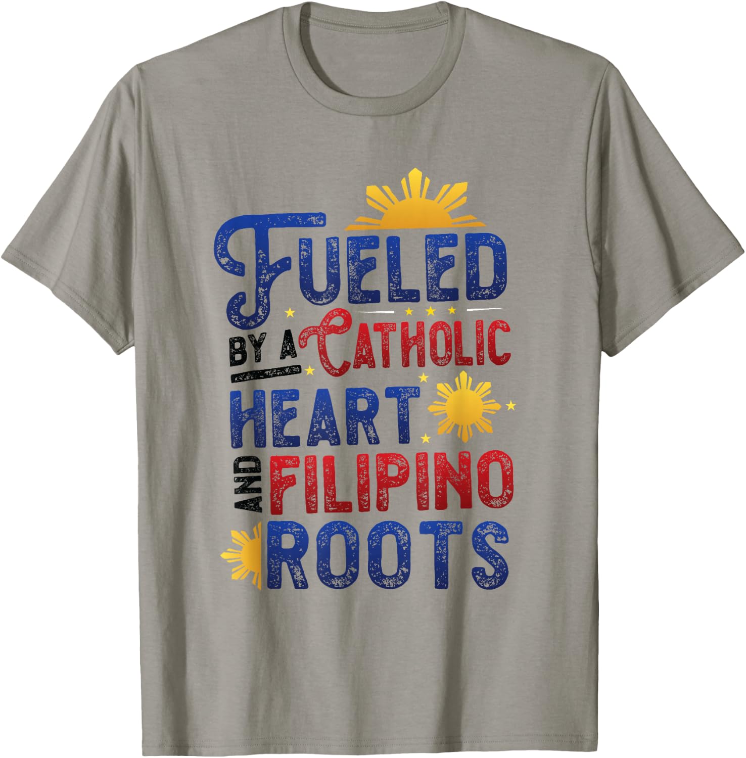 Catholic Heart And Filipino Roots Fillipino American Pinoy T-Shirt - T-Shirt | Sand