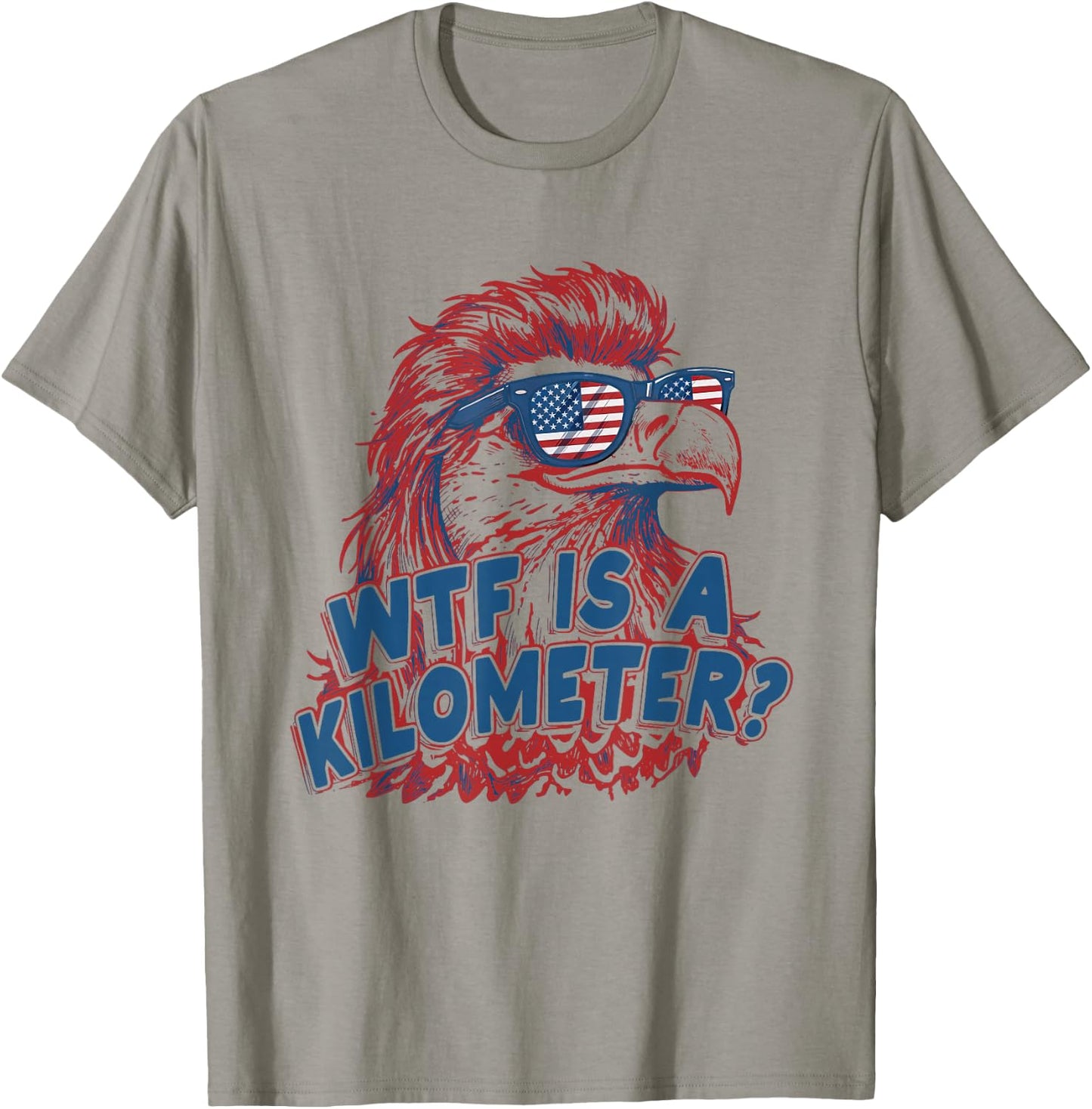 WTF is a Kilometer Eagle 4th of July T-Shirt - T-Shirt | Sand