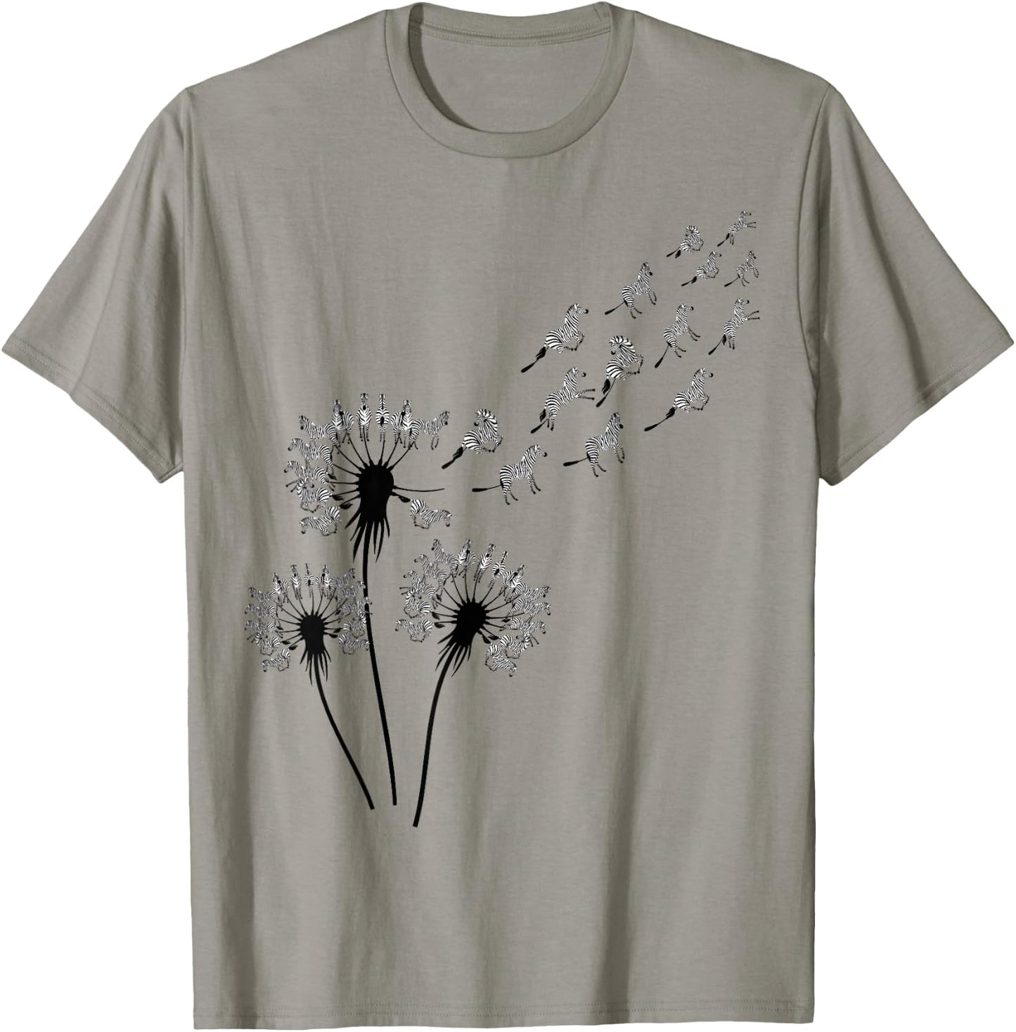Flower Dandelion Zebras Shirt for Zebra Lover | Zebra T-Shirt - T-Shirt | Sand