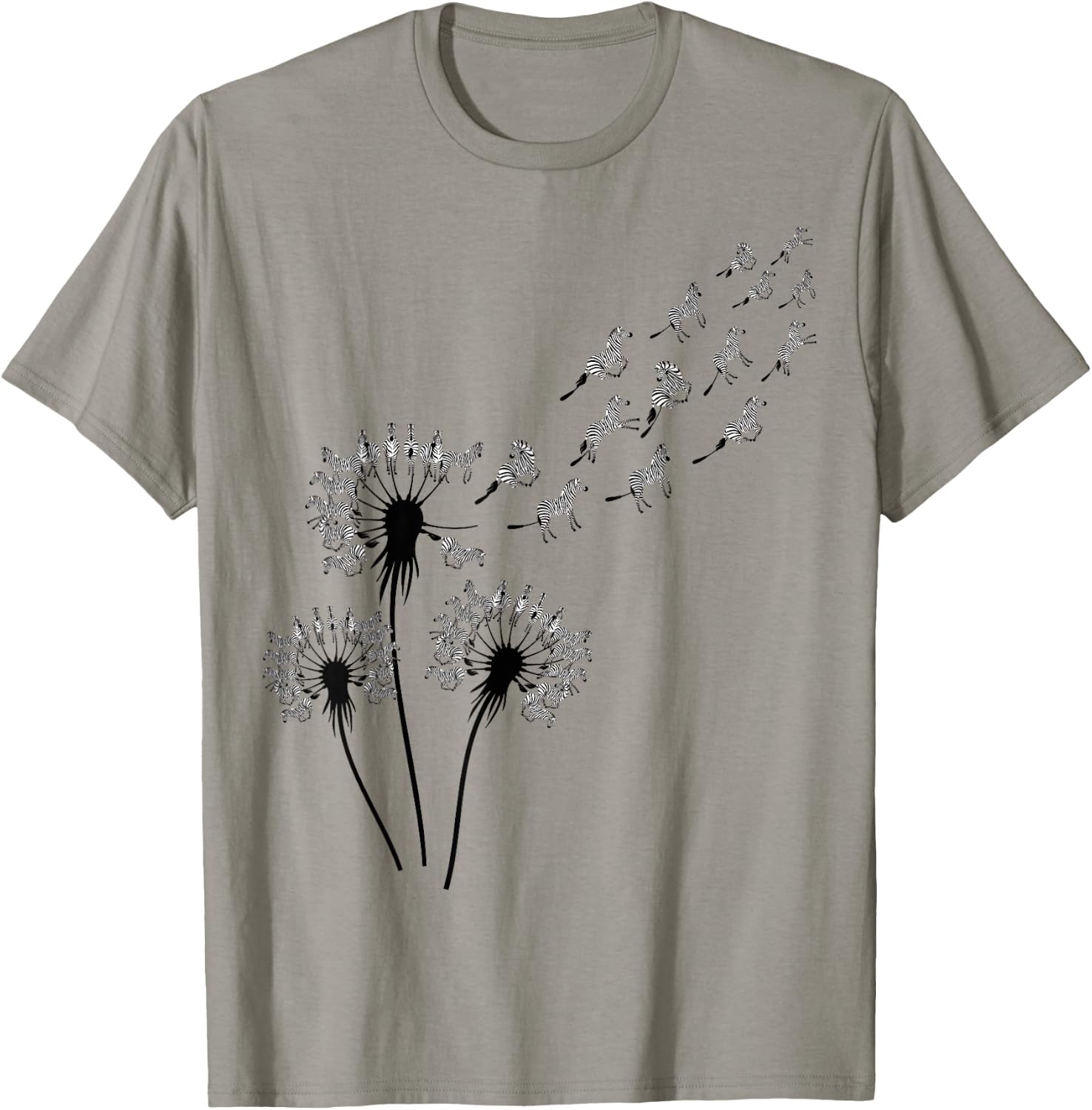 Flower Dandelion Zebras Shirt for Zebra Lover | Zebra T-Shirt - T-Shirt | Sand