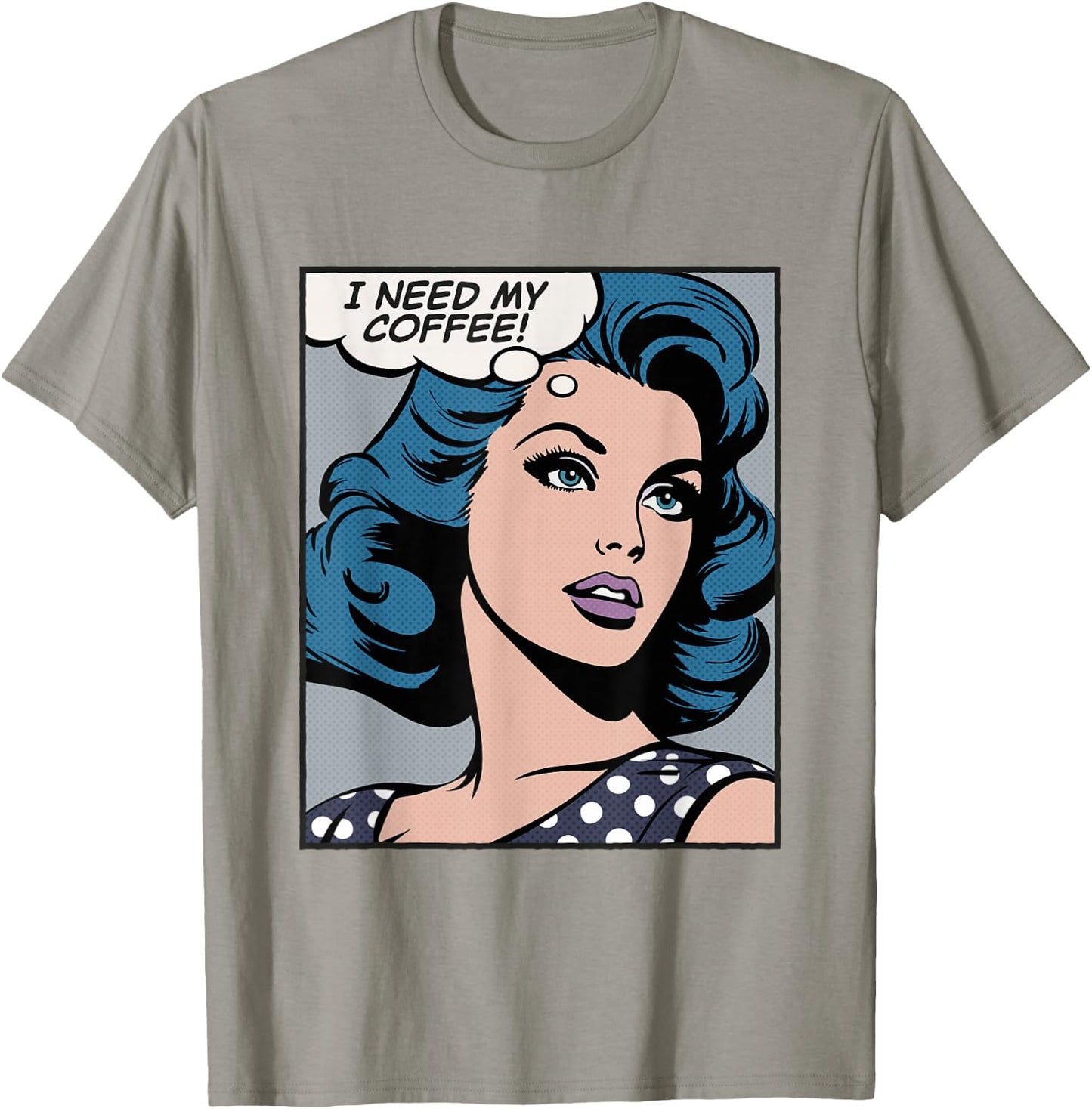 I need my coffee, pop art girl T-Shirt - T-Shirt | Sand