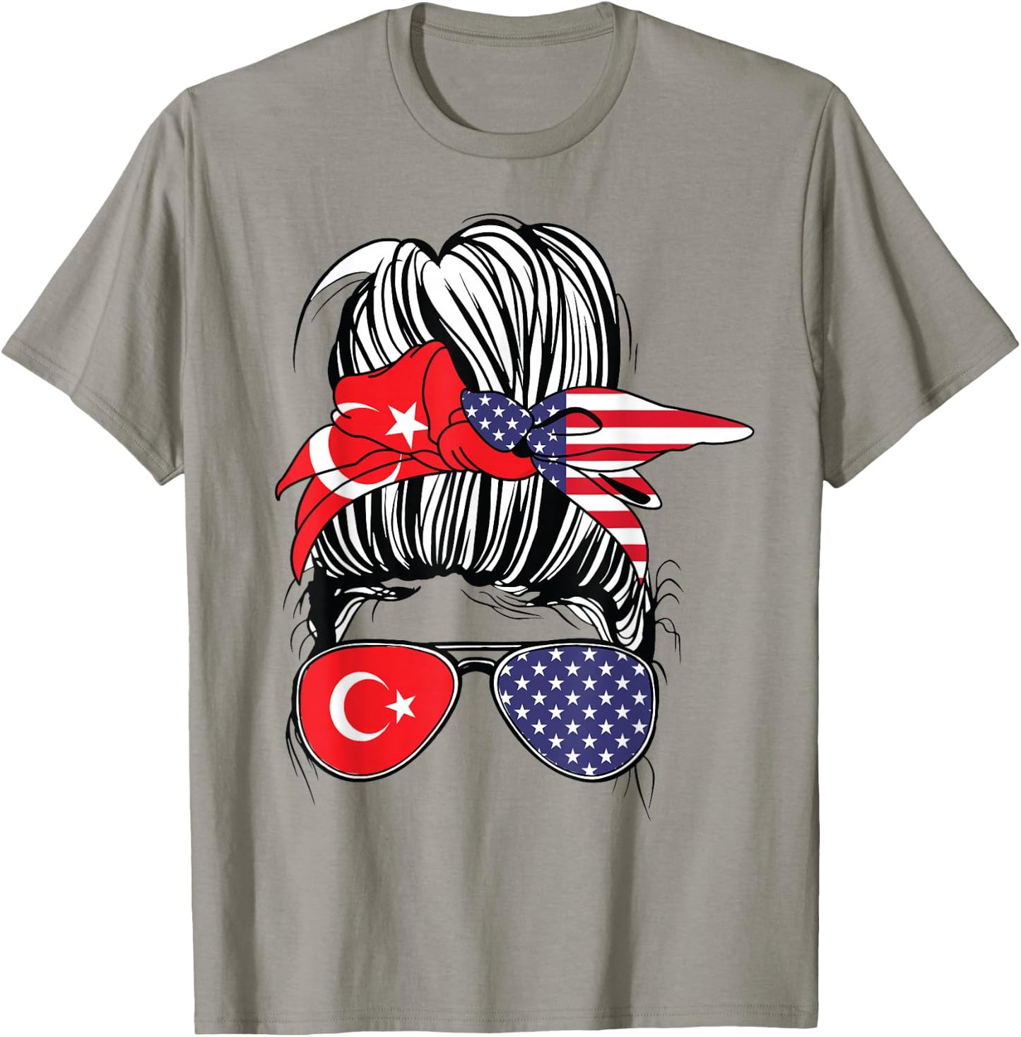 Turkey Women Turkiye Flag American Heritage USA Turkey T-Shirt - T-Shirt | Sand