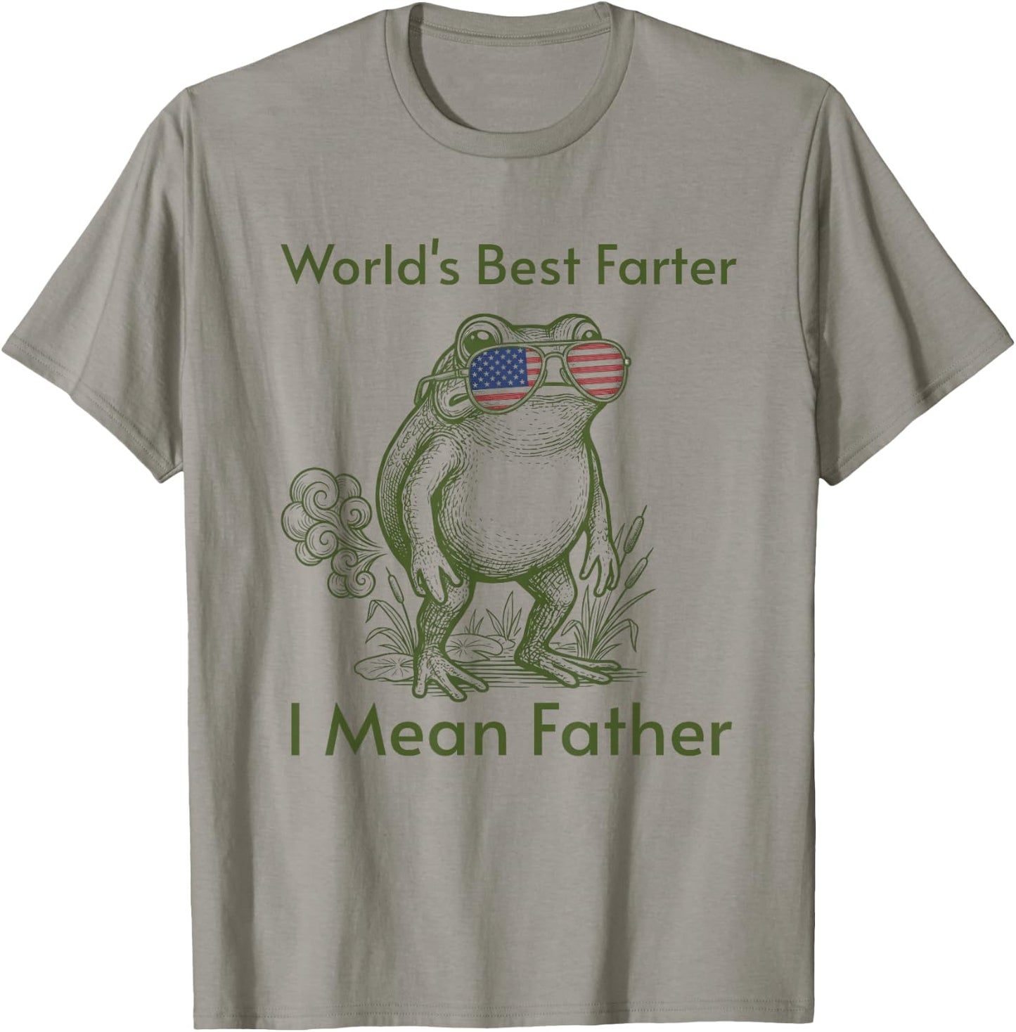 World's Best Farter I Mean Father Gifts Fathers Day Dad Frog T-Shirt - T-Shirt | Sand