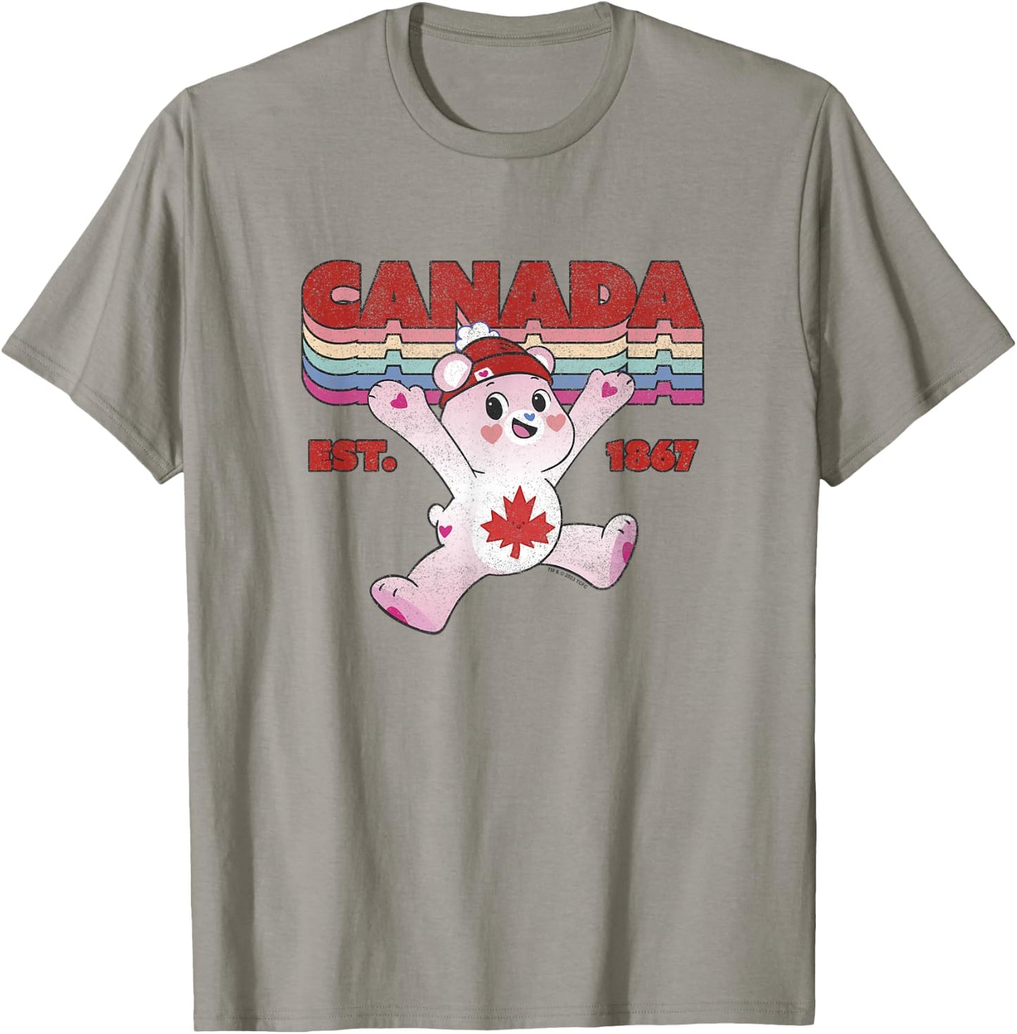 Care Bears Vintage True North Est. 1867 Retro Maple Leaf T-Shirt - T-Shirt | Sand