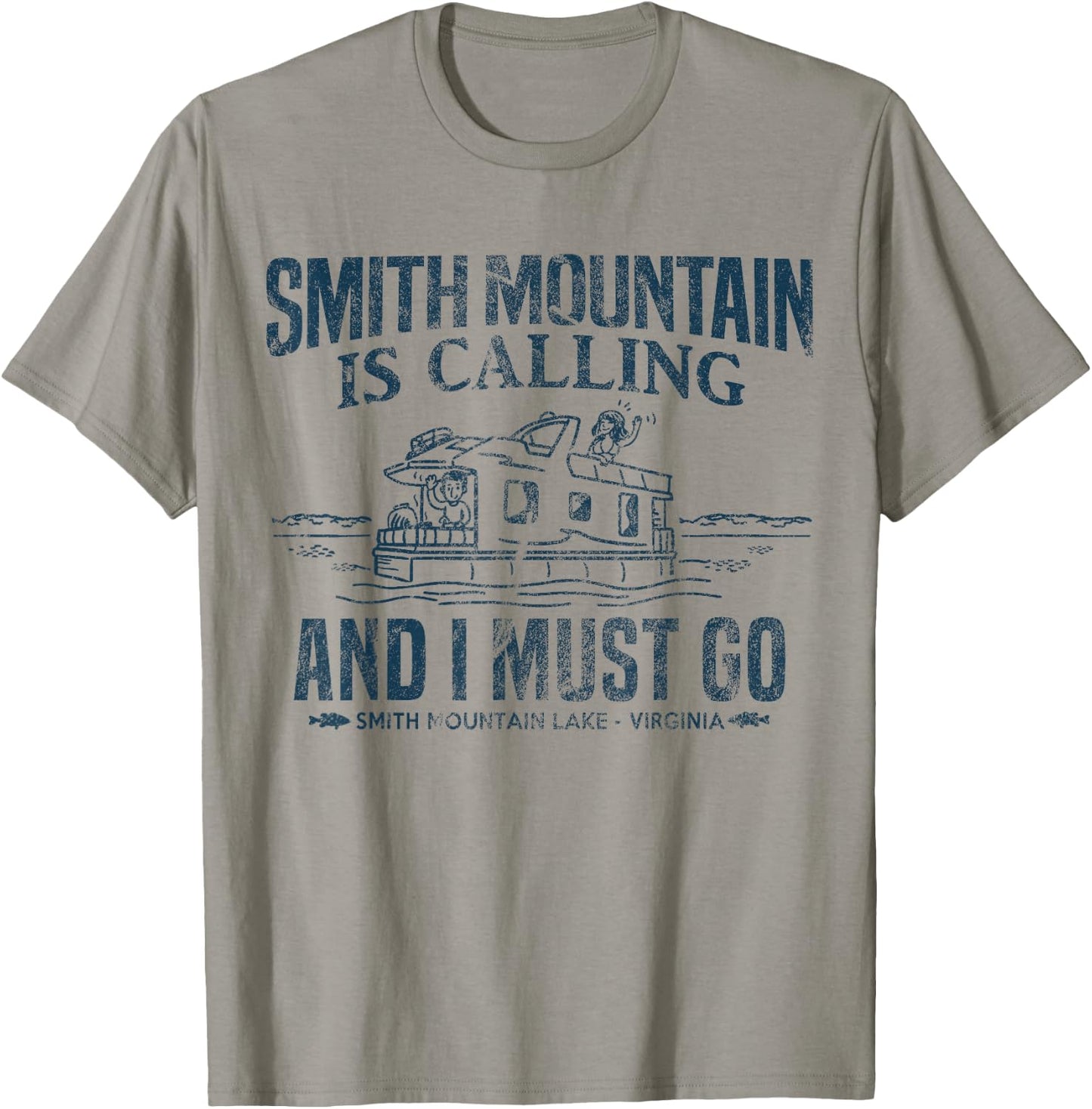 Smith Mountain Is Calling Shirt Funny Lake Houseboat Boating T-Shirt - T-Shirt | Sand