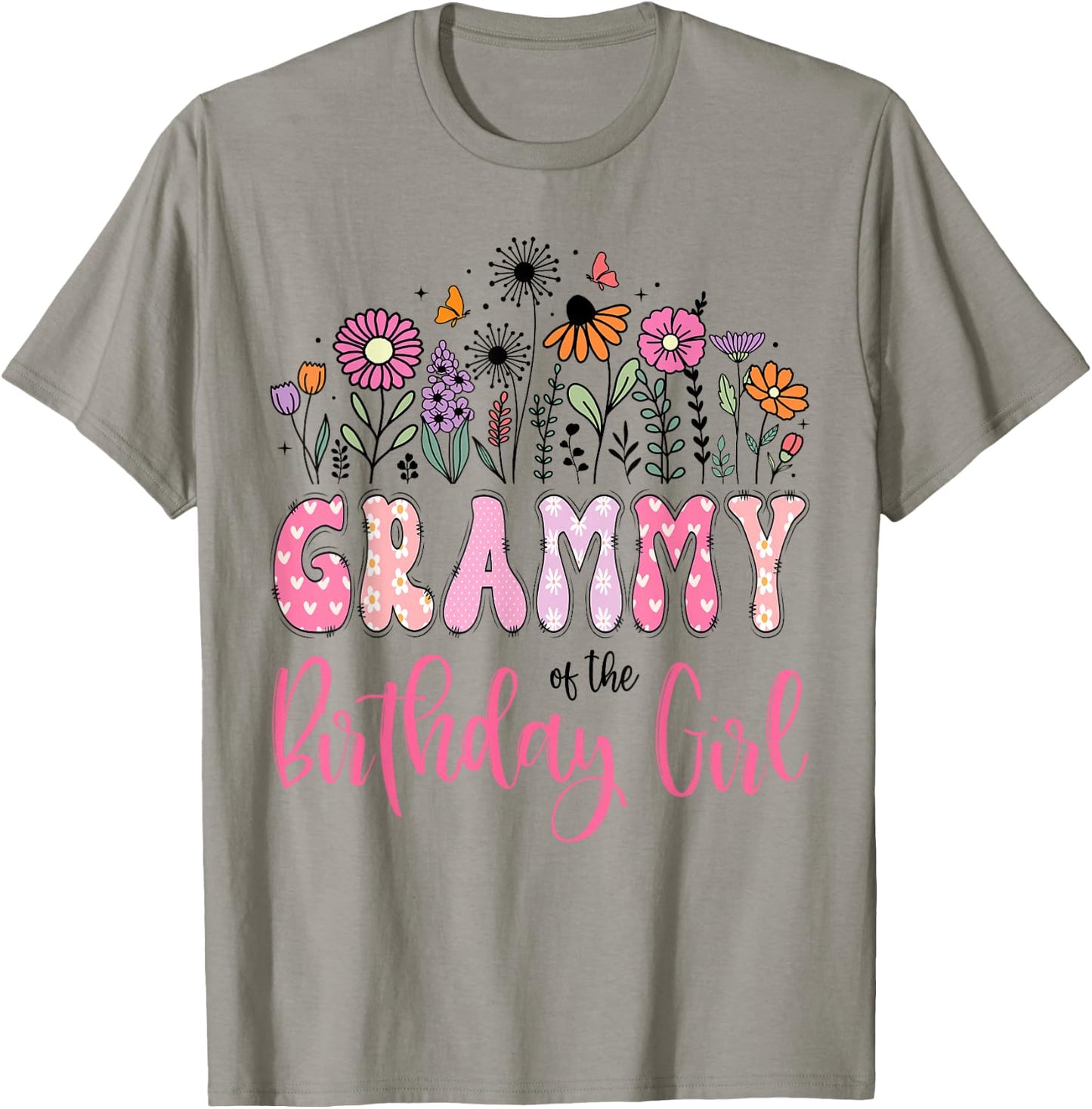 Grammy of The Birthday Girl Wildflower Daisy Lover T-Shirt - T-Shirt | Sand