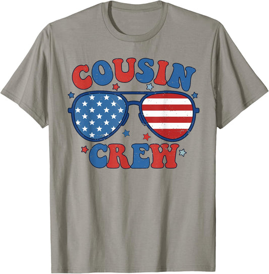 Cousin Crew 4th of July Patriotic American Family Matching T-Shirt - T-Shirt | Sand