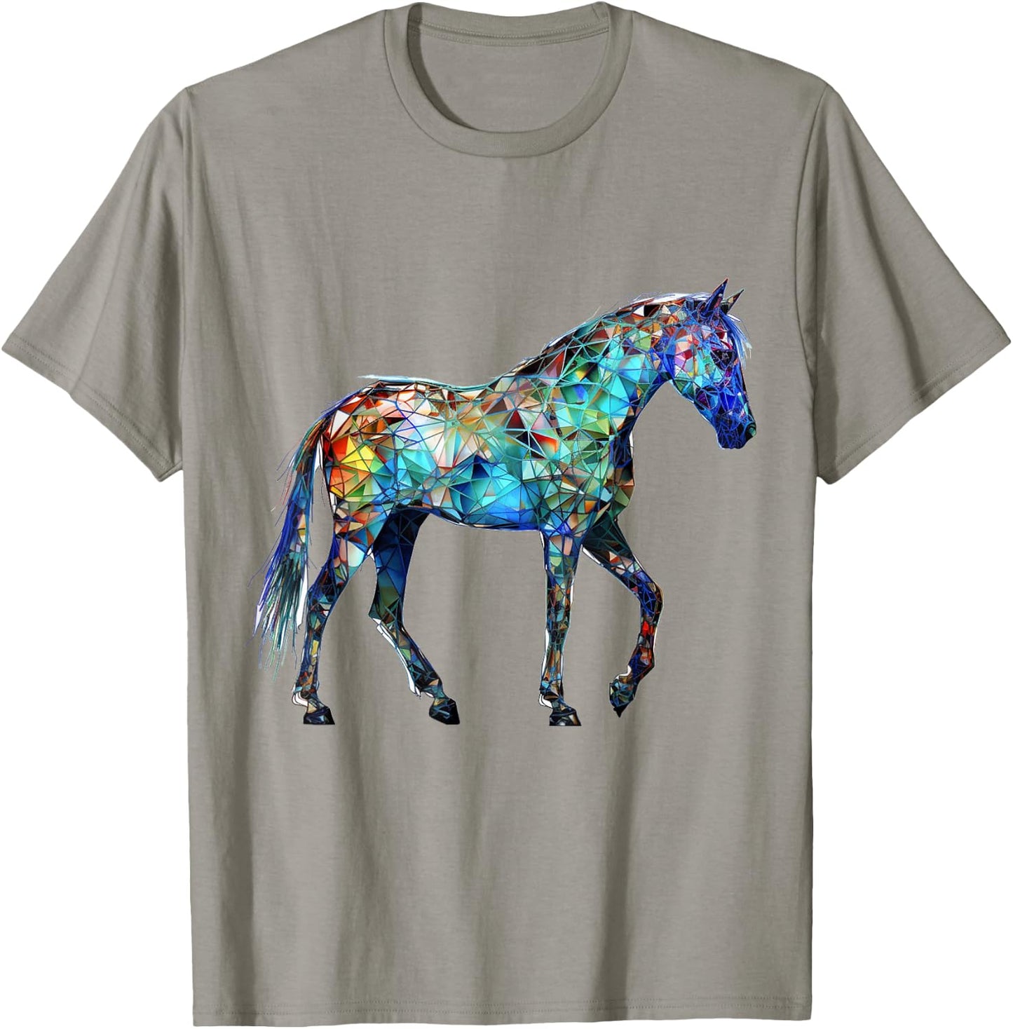 Pferde Artwork Bunte Tier Pferd T-Shirt - T-Shirt | Sand