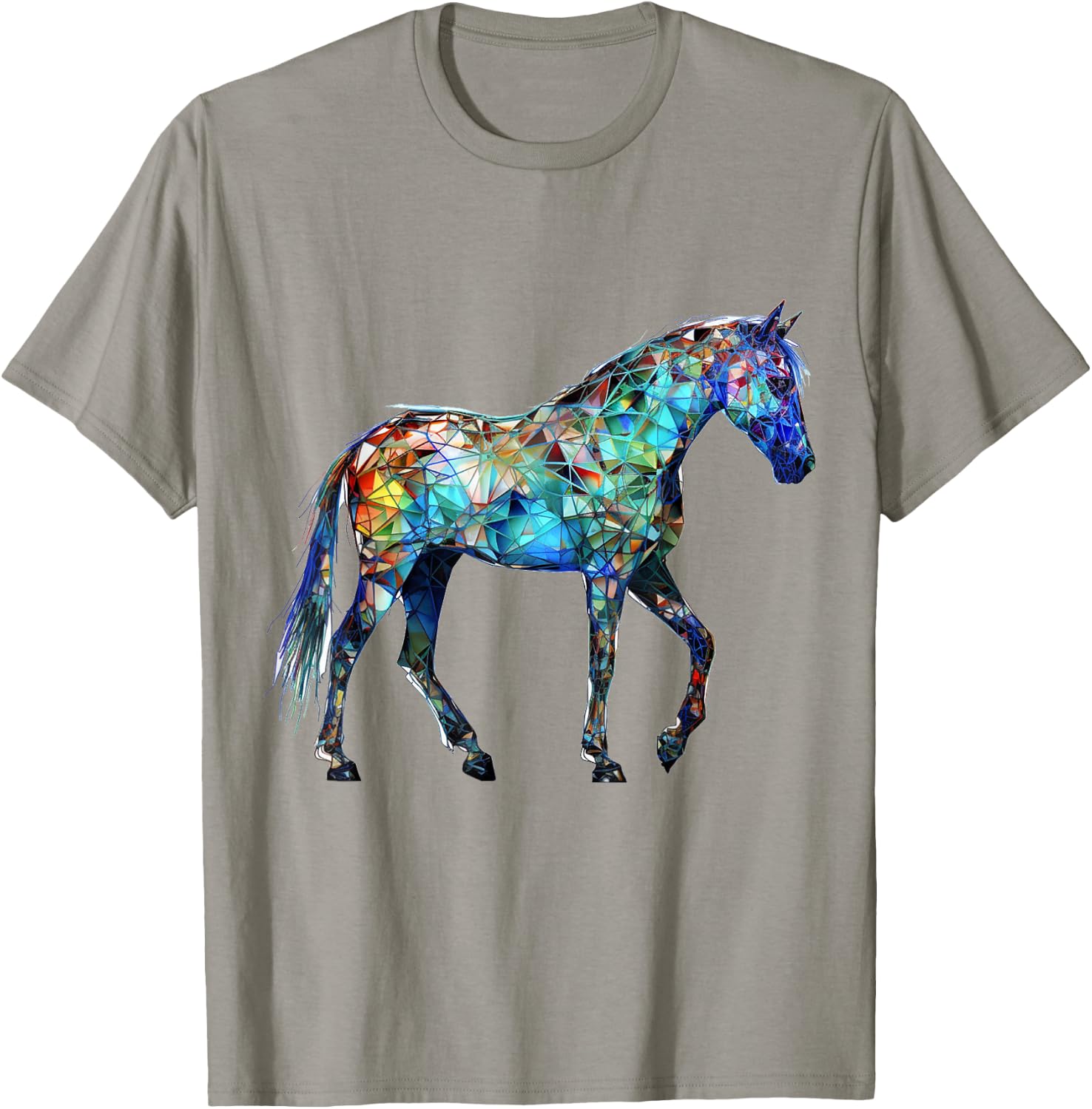 Pferde Artwork Bunte Tier Pferd T-Shirt - T-Shirt | Sand