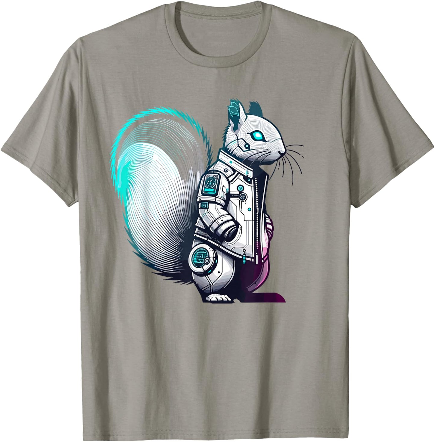 Synthwave Cyberpunk Squirrel Lover Stuff Futuristic Squirrel T-Shirt - T-Shirt | Sand