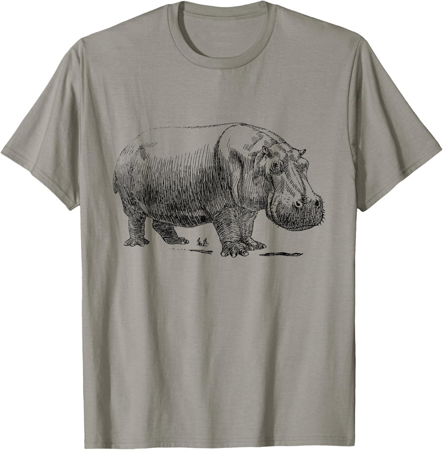 Love Heart Hippos Silhouette Hippo Spirit Animal T-Shirt - T-Shirt | Sand