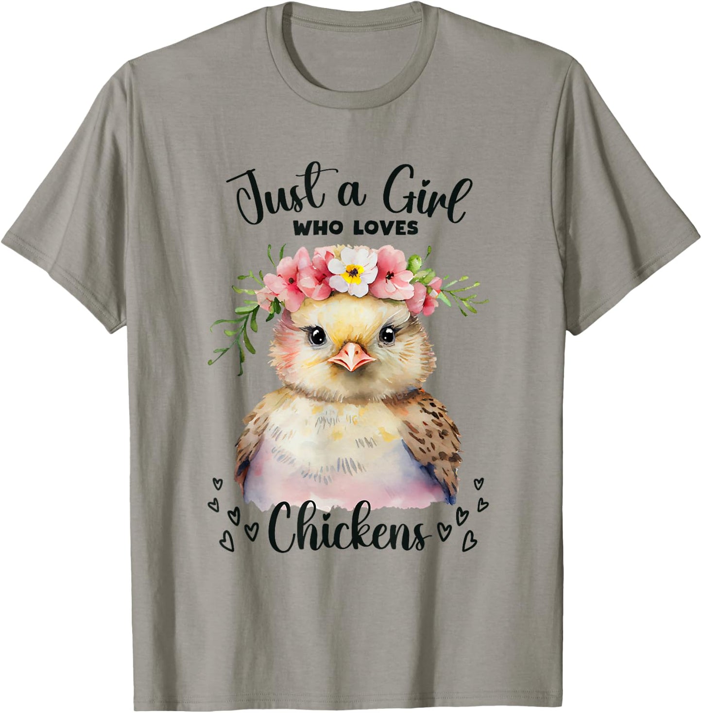 Just a Girl Who Loves Chickens for Girls Who Love Animals T-Shirt - T-Shirt | Sand