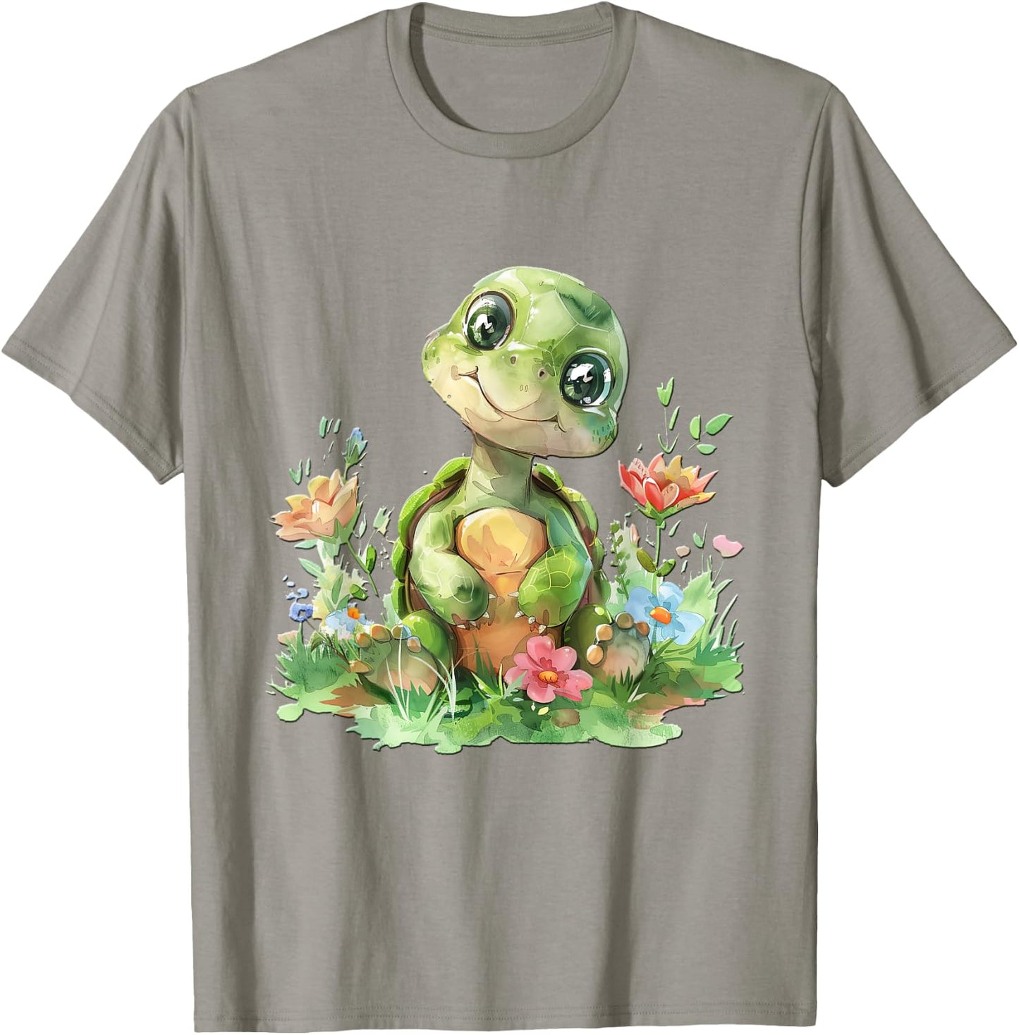 Baby Schildkröte mit Blumen süße Kröte Mädchen Tochter Sohn T-Shirt - T-Shirt | Sand