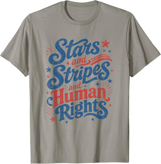 250 Years 4th of July Stars and Stripes and Human Rights T-Shirt - T-Shirt | Sand