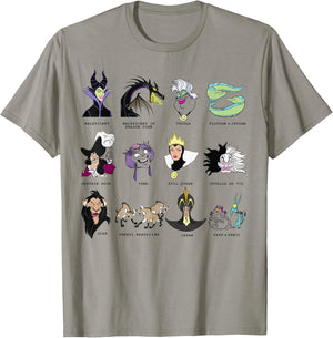 Disney Villains Portrait Grid T-Shirt - T-Shirt | Sand