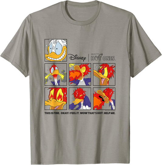 Disney Hot Ones Donald Duck This Is Fine - Help Me Panels T-Shirt - T-Shirt | Sand