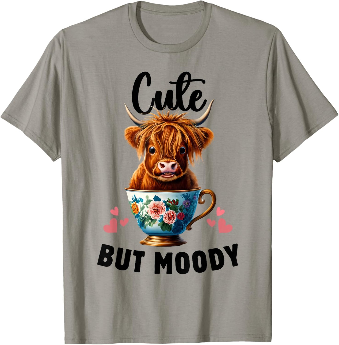 Cow miniature Highland Cow Cute But Moody Baby Cow for Girls T-Shirt - T-Shirt | Sand