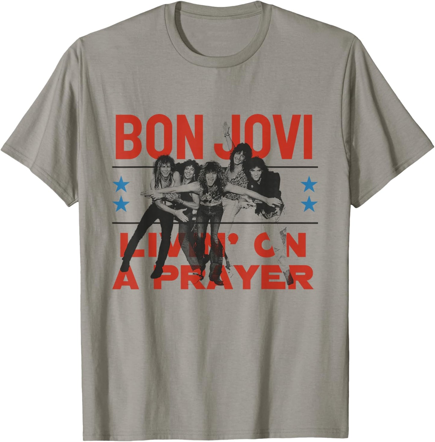 Official Bon Jovi Livin' On A Prayer , White T-Shirt - T-Shirt | Sand
