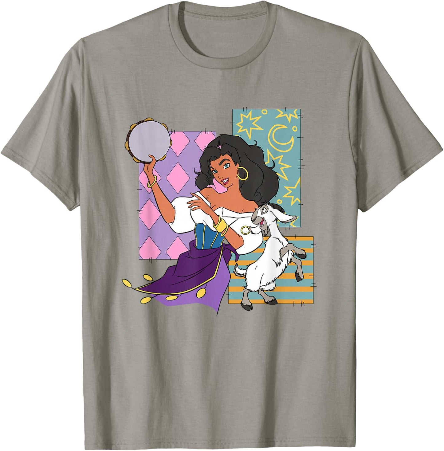 Disney The Hunchback Of Notre Dame Esmeralda Dancing Logo , Blue, S T-Shirt - T-Shirt | Sand