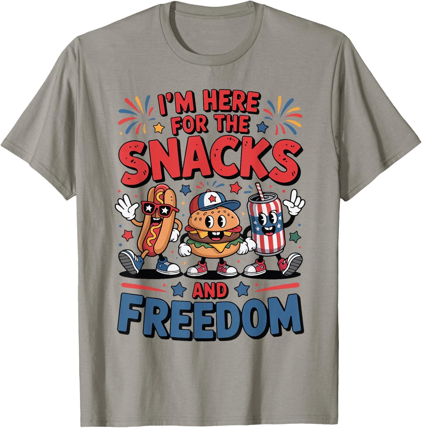 Im Here For Snacks Freedom Hotdog 4th July Funny Toddler Boy T-Shirt - T-Shirt | Sand