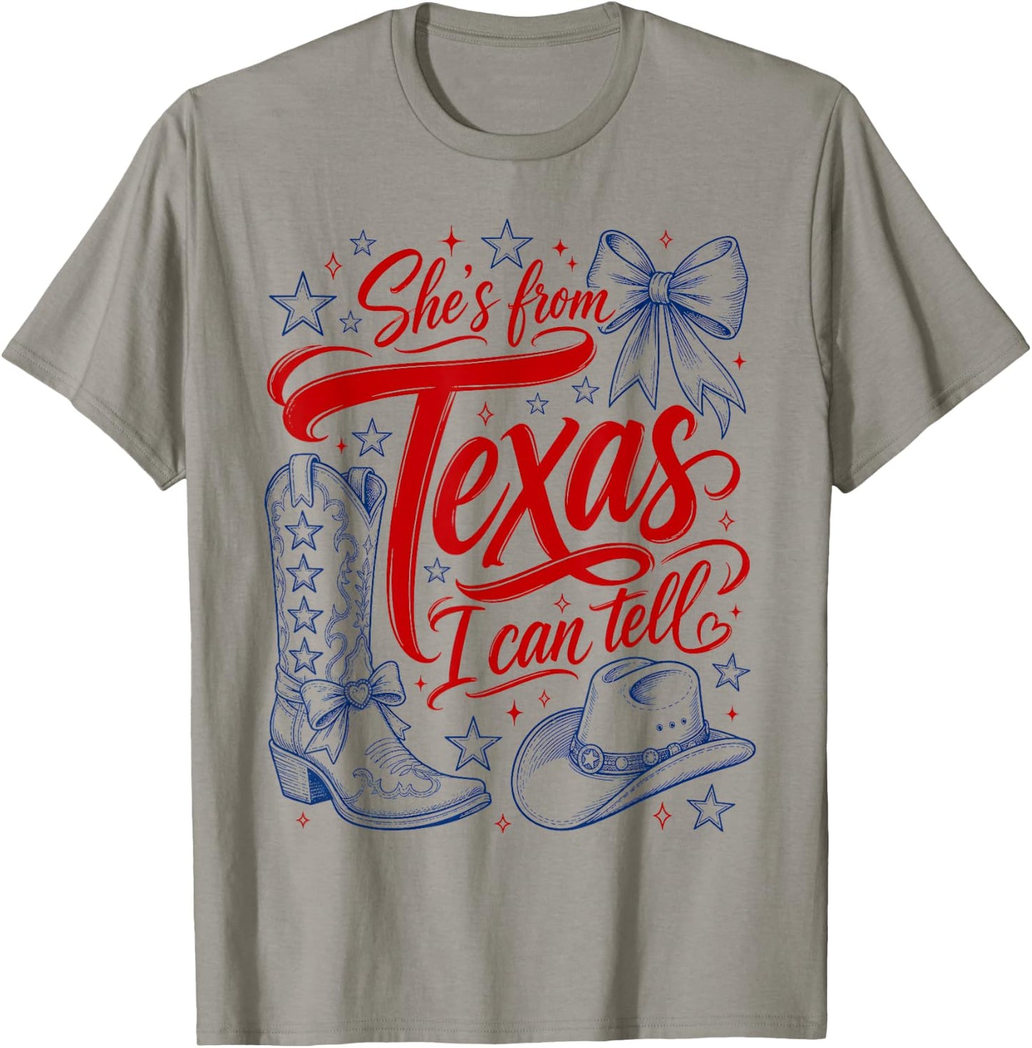 She's from Texas I Can Tell Retro Southern Cowgirl Girl T-Shirt - T-Shirt | Sand