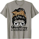 Wrestling Stepmom Messy Bun Hair Funny Wrestler Stepmom T-Shirt - T-Shirt | Sand