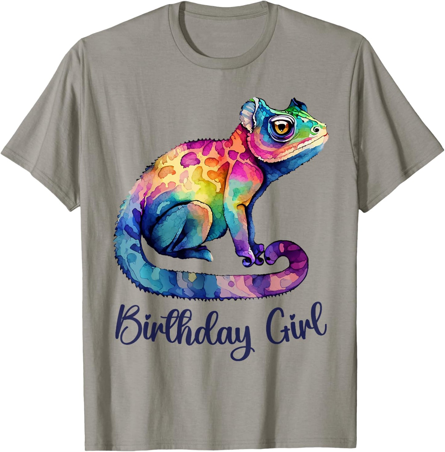 Panther Chameleon Birthday Girl Rainbow Lizard Women Toddler T-Shirt - T-Shirt | Sand
