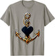 Leopard Anchor Heart Nautical Sailing Beach Captain Women T-Shirt - T-Shirt | Sand