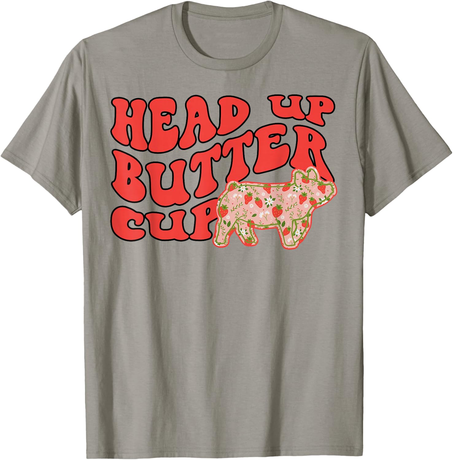 Pig Head Up Butter Cup T-Shirt - T-Shirt | Sand
