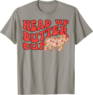 Pig Head Up Butter Cup T-Shirt - T-Shirt | Sand