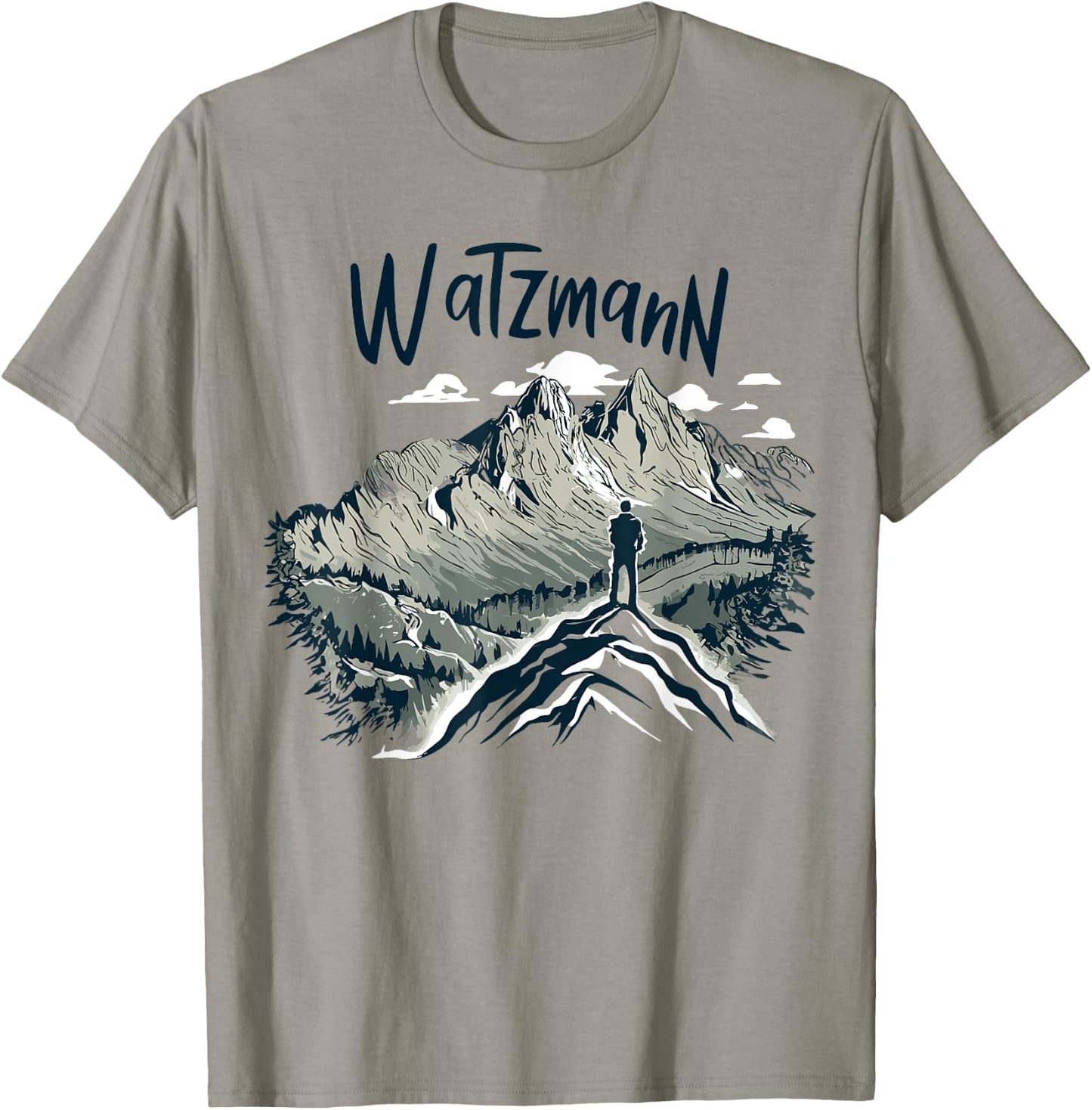 Watzmann Königssee Berchtesgaden Damen Bergsteiger- Grau Klein EU S Kurzarm Crew-Ausschnitt Pull-On Polyester 100% Imported Alle T-Shirt - T-Shirt | Sand