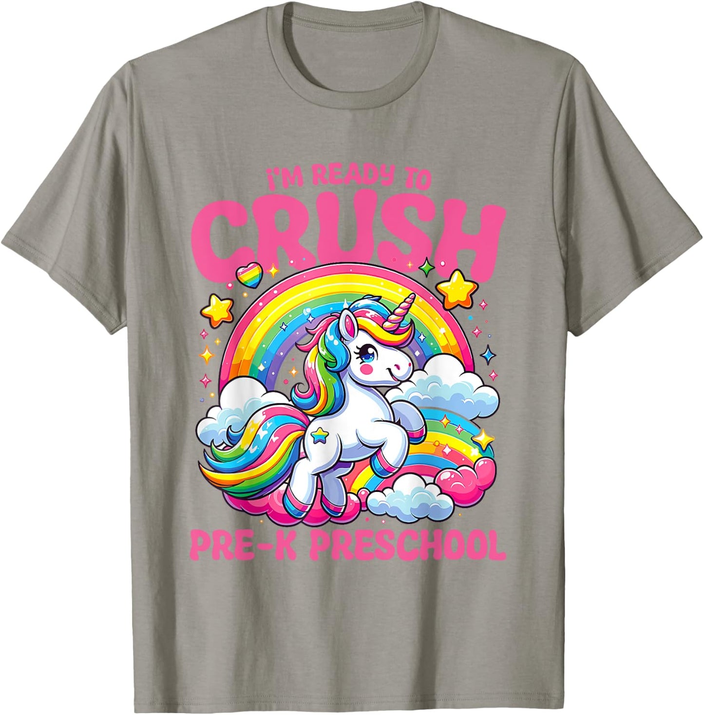 Crush Pre-k Preschool Unicorn Girls Teacher Back to School T-Shirt - T-Shirt | Sand