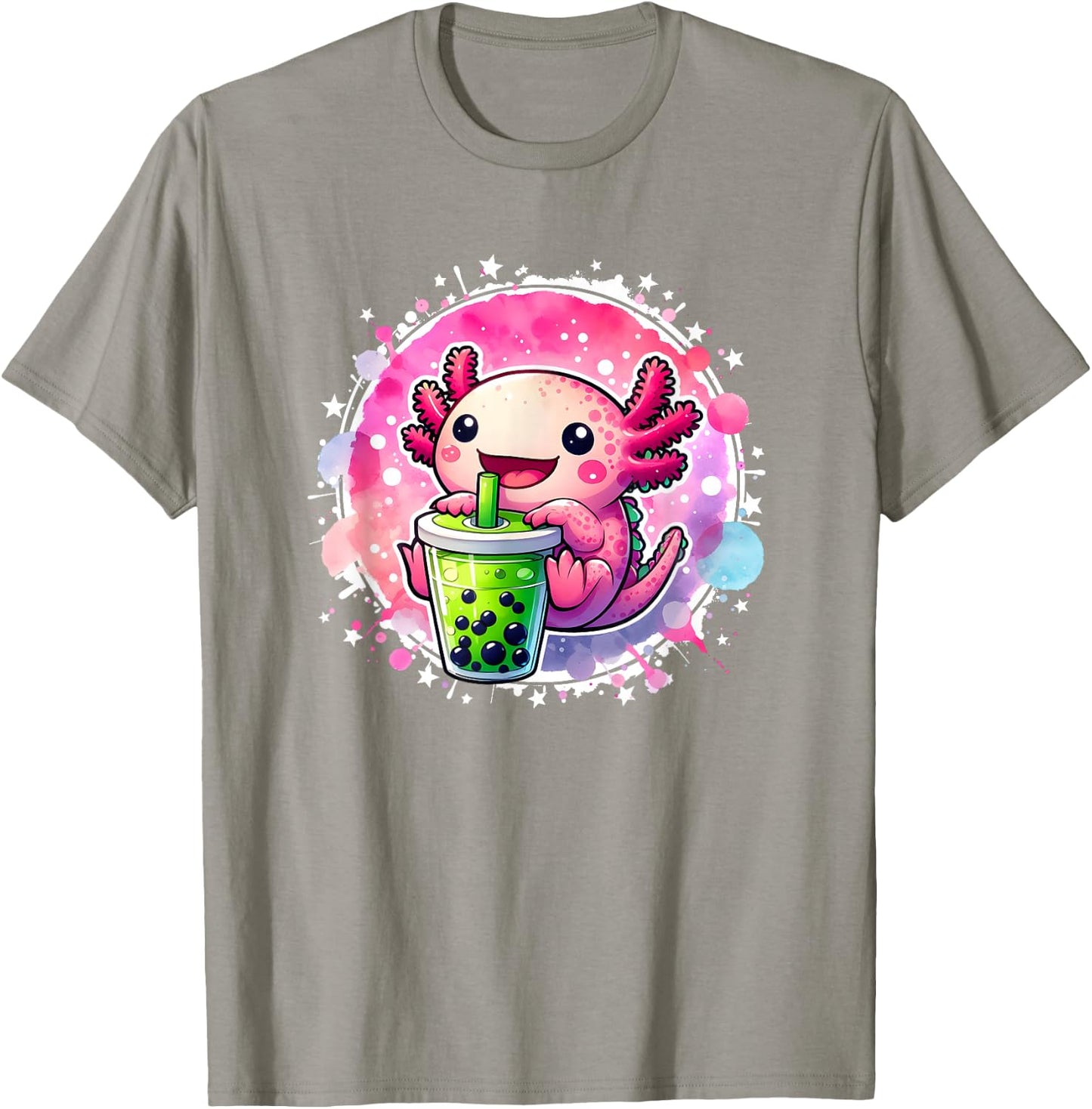 Kawaii Axolotl Drinks Boba Bubble Tea Kawaii Clothes Axolotl T-Shirt - T-Shirt | Sand