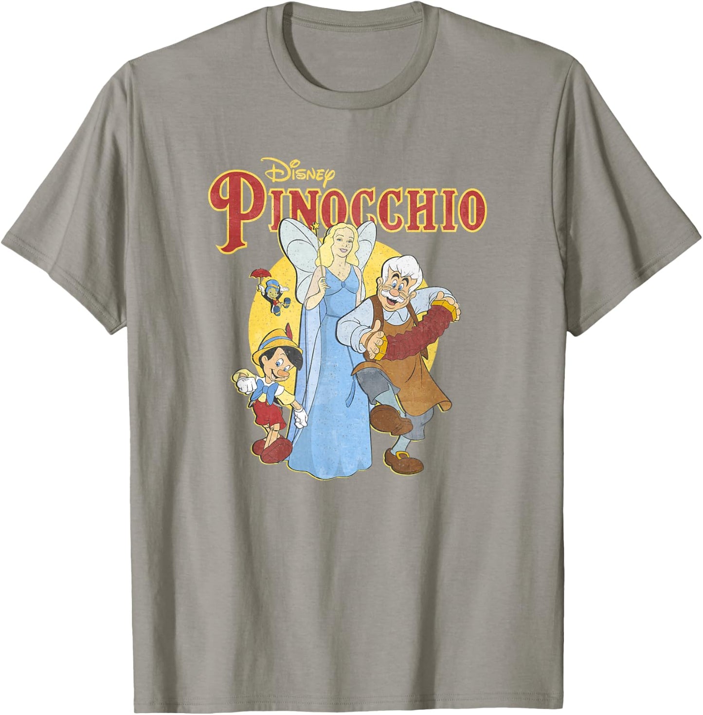 Disney Pinocchio Vintage Classic Group Movie Poster T-Shirt - T-Shirt | Sand