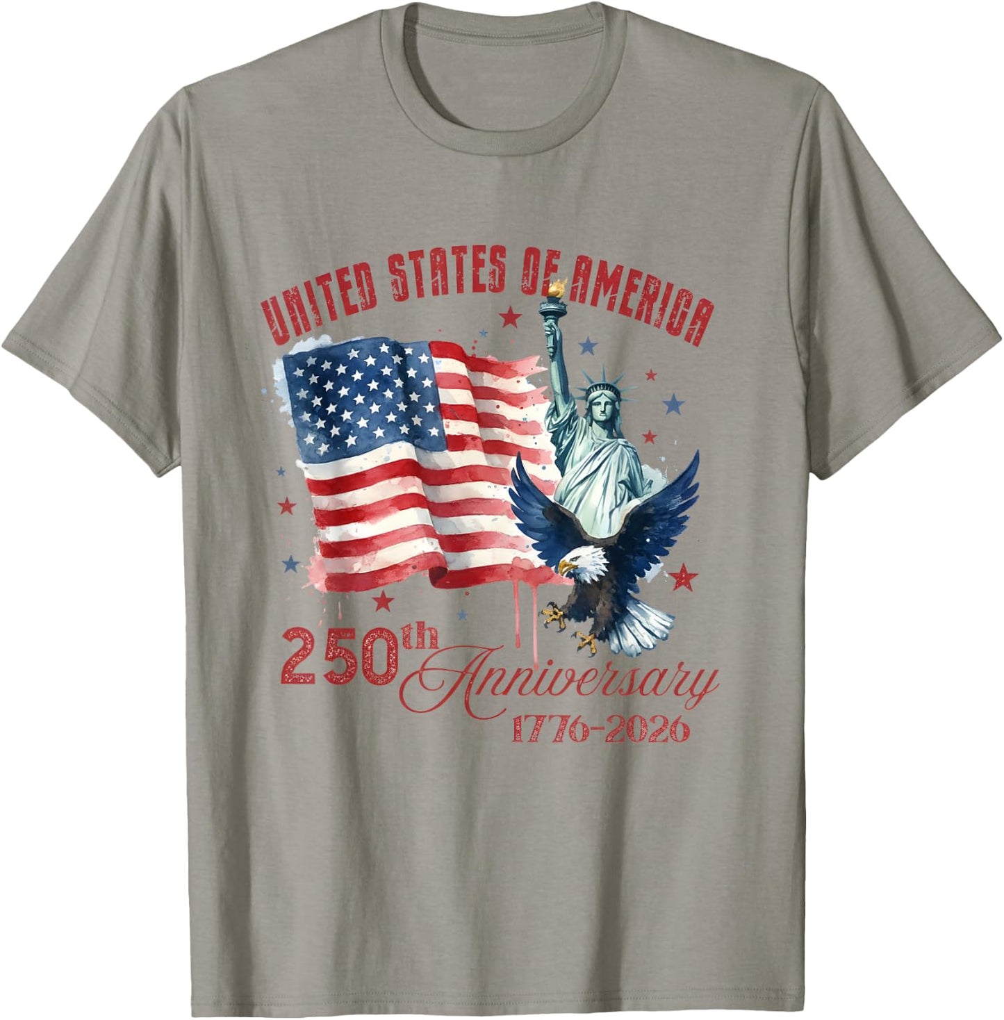 Amerika 250 Jahre USA USA Flagge 4. Juli 2026 1776 T-Shirt - T-Shirt | Sand
