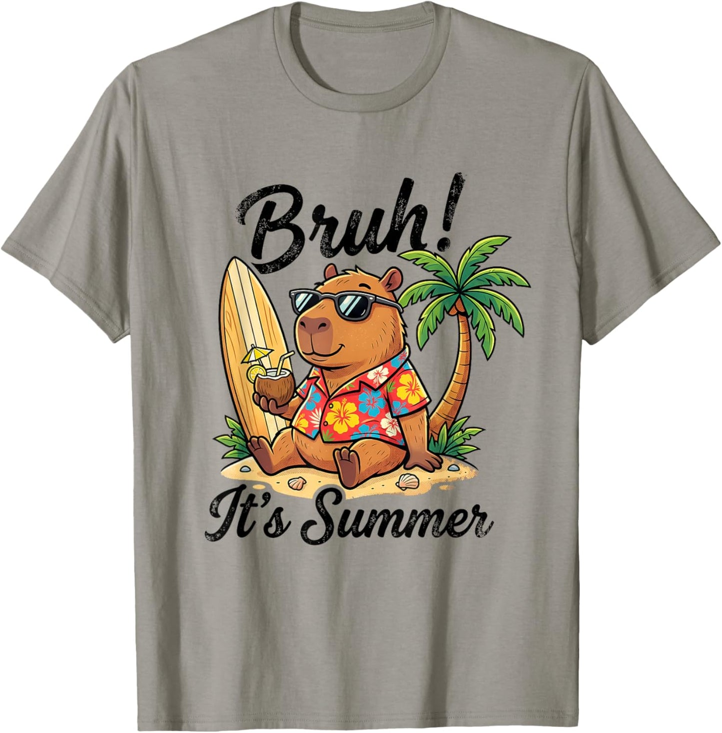 Capybara mit Sonnenbrille Lustiges Sommer Capybara T-Shirt - T-Shirt | Sand