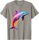 Colorful Painting Abstract Dolphin Pattern T-Shirt - T-Shirt | Sand