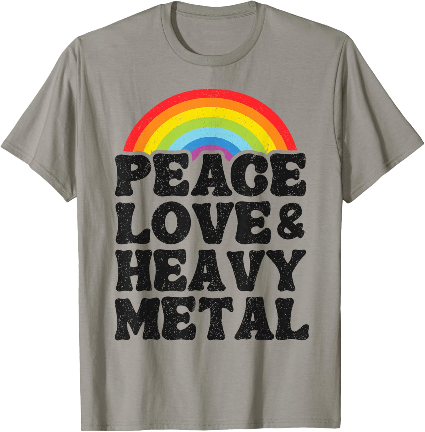 Groupe pour Enfants Punk Rock Metal Rainbow Peace Love & Heavy Metal T-Shirt - T-Shirt | Sand