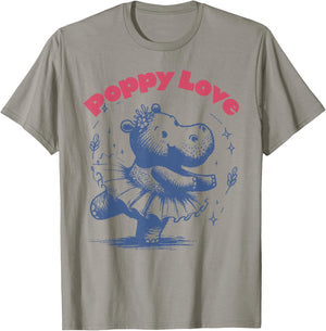 Baby Pygmy Hippo Poppy. Richmond. I Love Poppy T-Shirt - T-Shirt | Sand