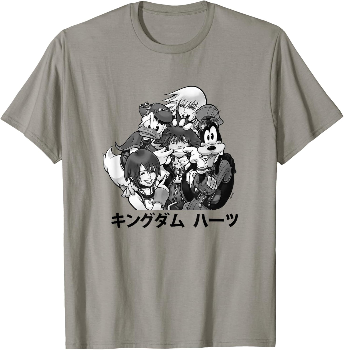 Disney Kingdom Hearts Main Characters Friendship Kanji Logo T-Shirt - T-Shirt | Sand