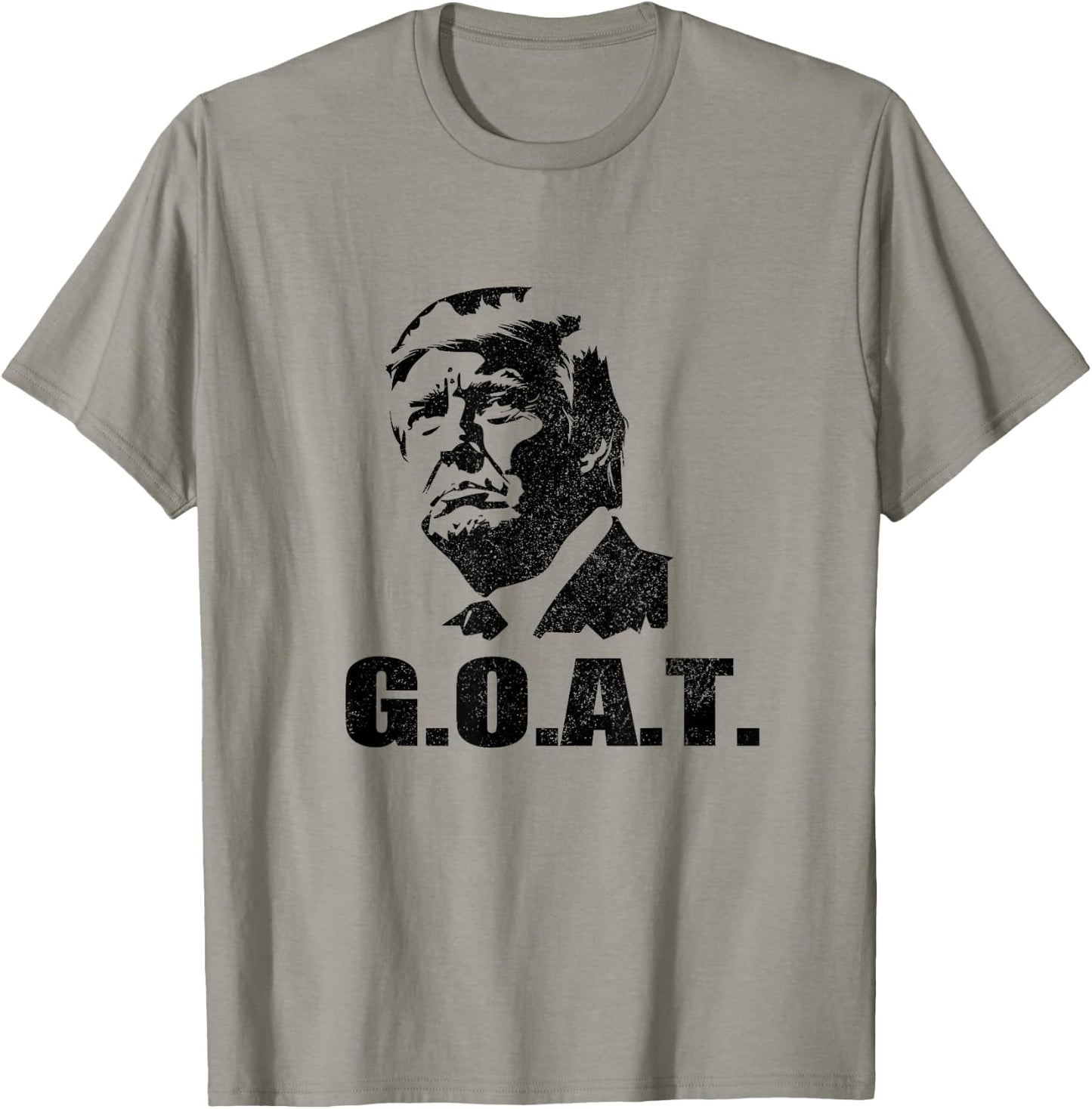 GOAT Donald Trump 2024 Election Patriotic Political Humor , Small, Grey T-Shirt - T-Shirt | Sand