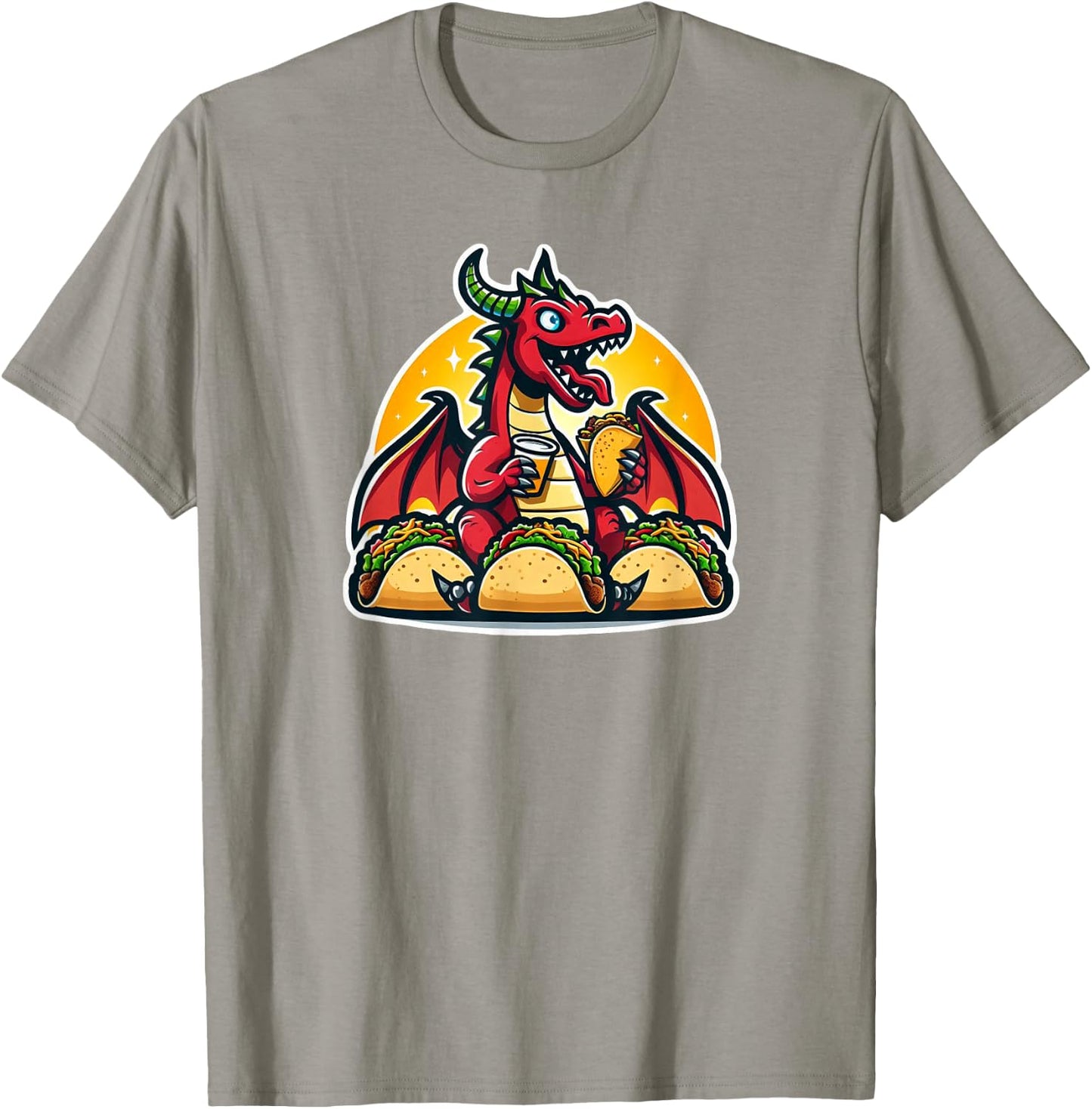 Dragon Loves Tacos T-Shirt - T-Shirt | Sand