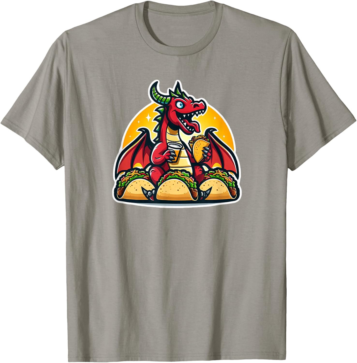 Dragon Loves Tacos T-Shirt - T-Shirt | Sand