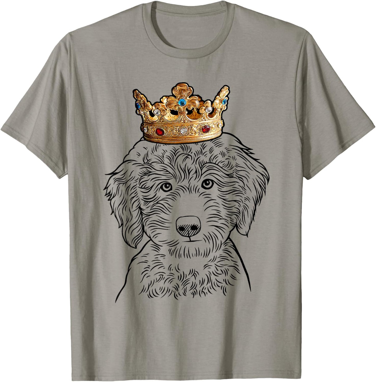 Labradoodle Dog Wearing Crown T-Shirt - T-Shirt | Sand