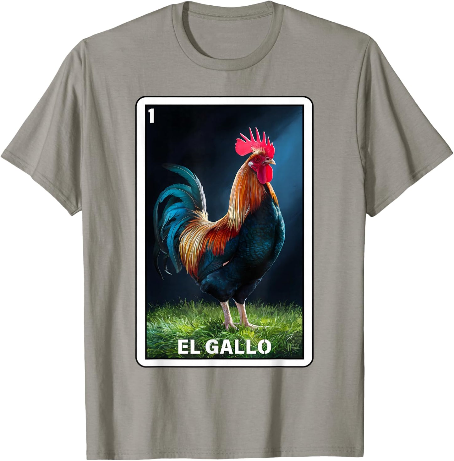 El Gallo Mexican Lottery Bingo Game Traditional Rooster Card T-Shirt - T-Shirt | Sand