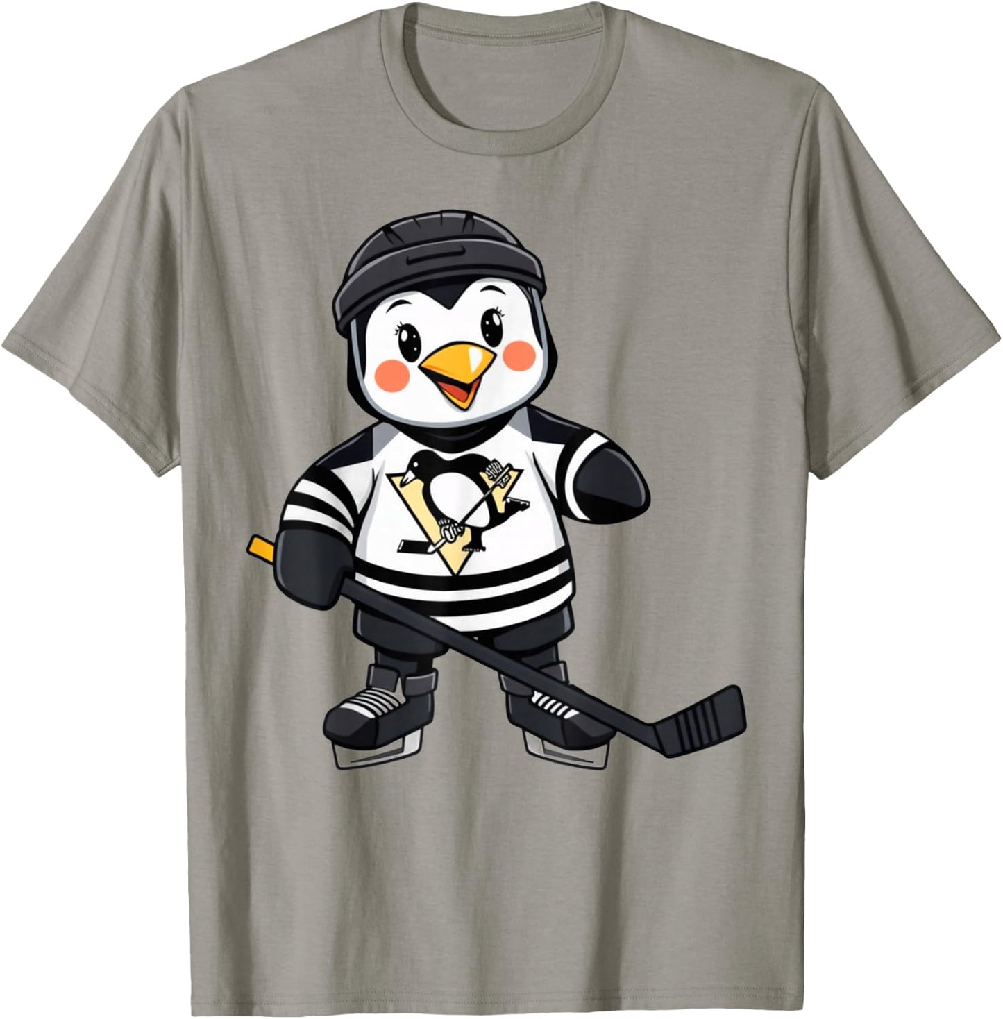 Cartoon Penguin Hockey Player Ice Hockey T-Shirt - T-Shirt | Sand