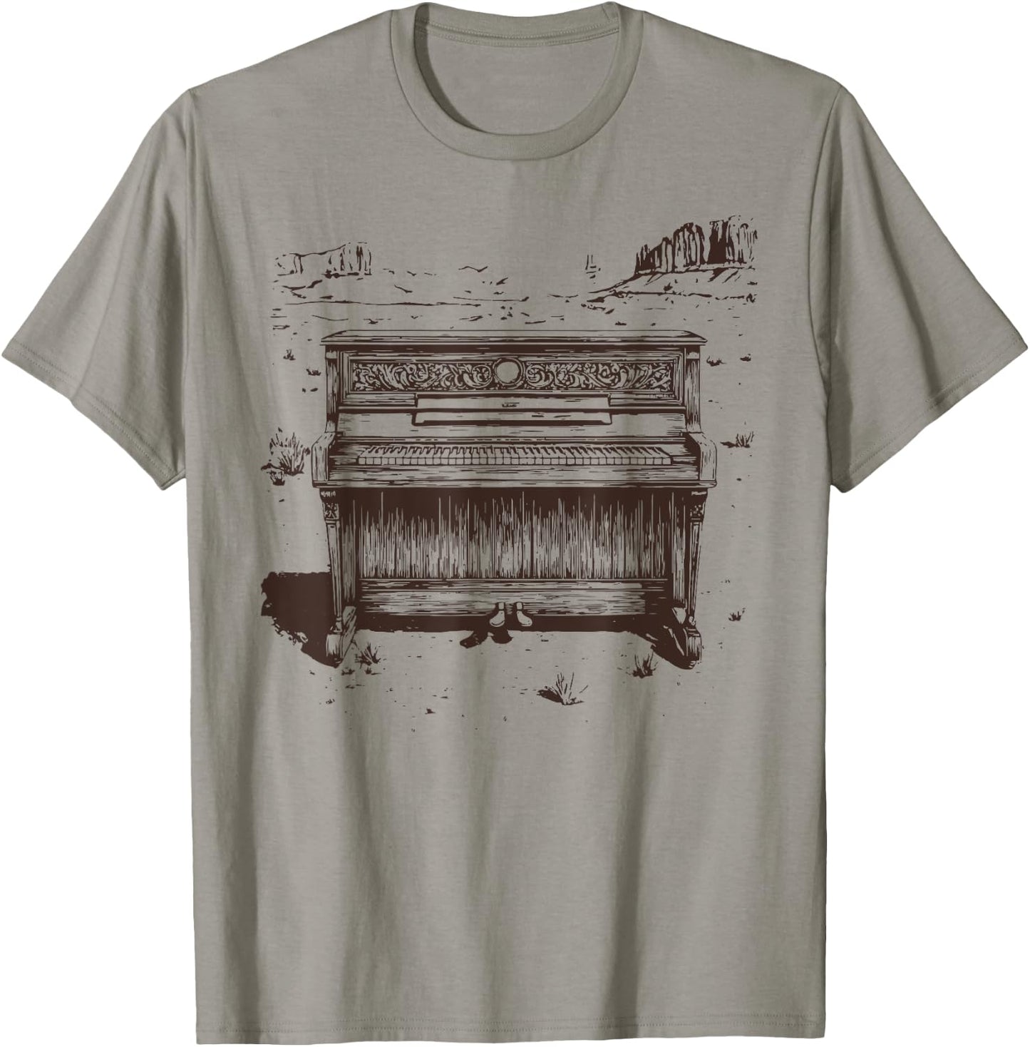 Vintage Western Piano Player - Piano Shirt - Piano T-Shirt - T-Shirt | Sand