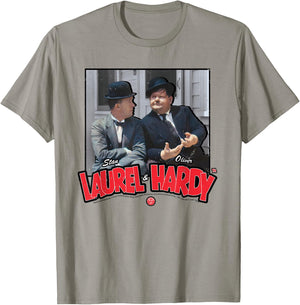 Comic Duo Stan Laurel and Oliver Hardy T-Shirt - T-Shirt | Sand