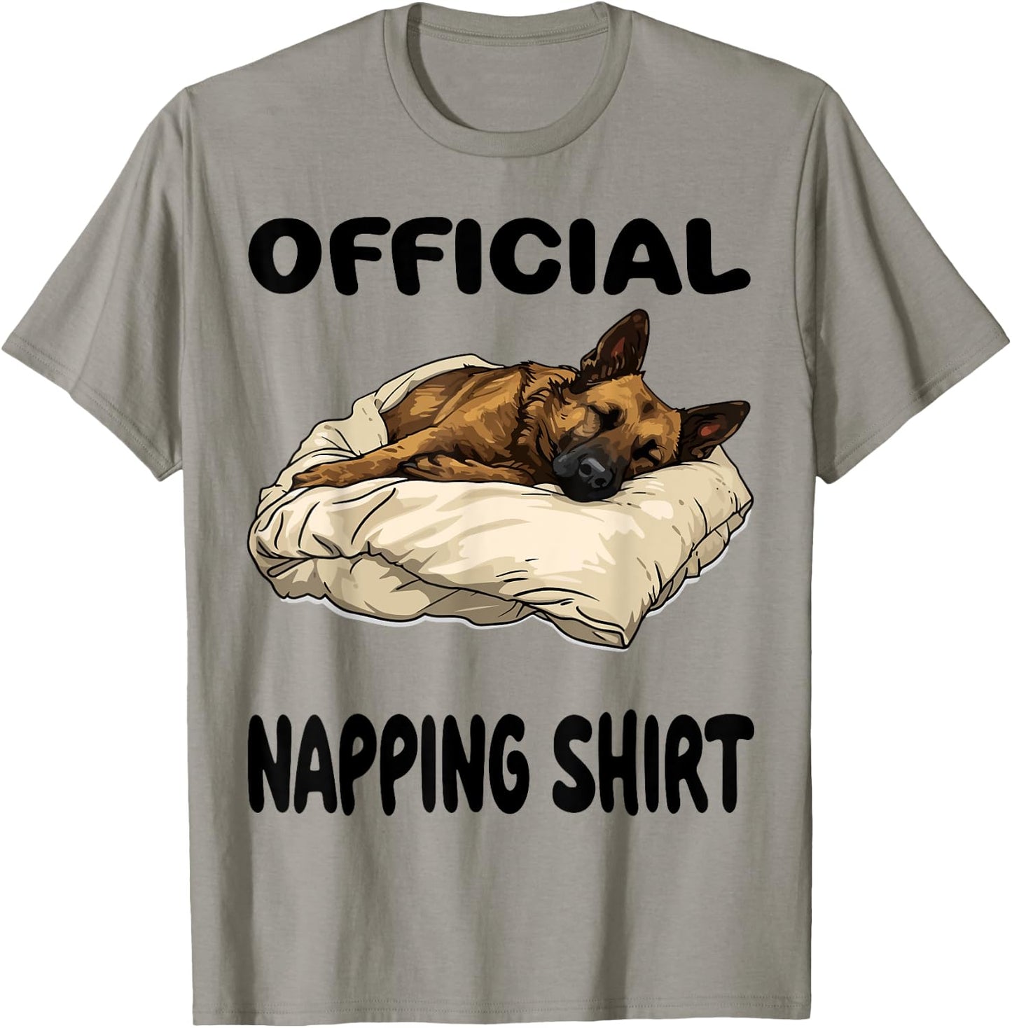 Dutch Shepherd Dog Official Napping shirt Pajamas Nightgown Men Women Kids T-Shirt - T-Shirt | Sand