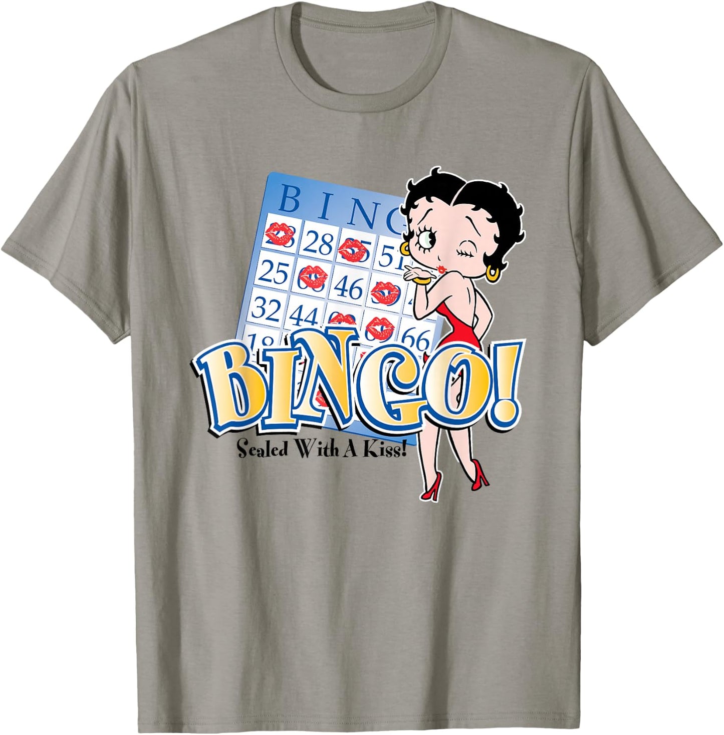 Betty Boop Bingo Sealed With A Kiss! T-Shirt - T-Shirt | Sand